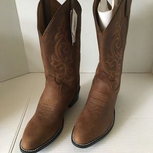 NWT Mens Justin Leather Buck Bay Apache Boots, 6D